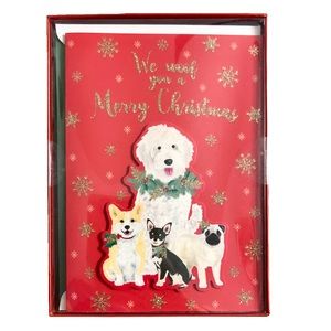 Kate Windgate Puppy Quartet Embellished 3D Holiday Cards (36099) Box Set of 12